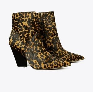 NEW Tory Burch Lila Leopard Pointed Toe Booties